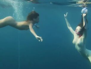 Underwater In The River Teenage Honies Swimming Bare