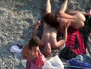 Swinger couples humping on the beach spy flick