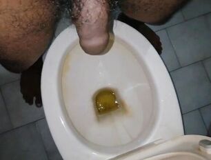 Sloppy nude dude urinate Hard-core at douche