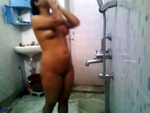 Wonderful Indian School woman bare in hostel bathroom