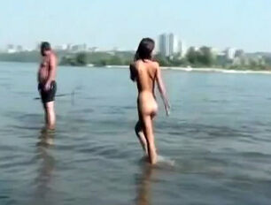 Bare little girls on the beach for swingers in Kiev. Bare
