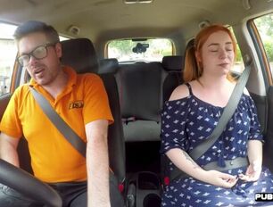 Bootylicious Ginger public Brit driving teacher rails in the